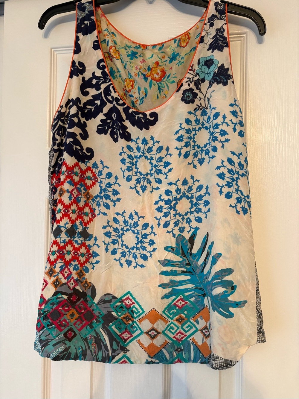 Johnny Was Reversible Women's Sleeveless Floral Tile Print Tank Top - Multi
